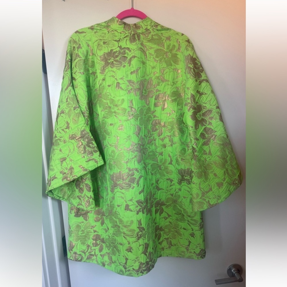 Bright Lime Green Floral Tunic - Picture 2 of 7